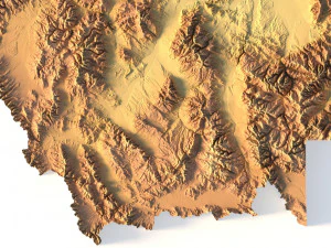 Montana Topographic Map STL Model 3D Print Model