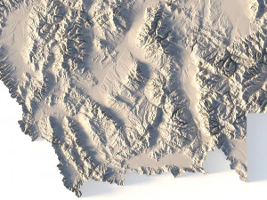 Montana Topographic Map STL Model 3D Print Model