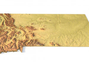 Montana Topographic Map STL Model 3D Print Model