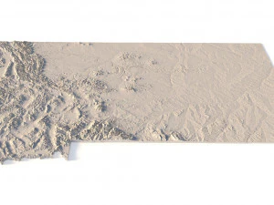Montana Topographic Map STL Model 3D Print Model