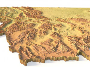 Montana Topographic Map STL Model 3D Print Model