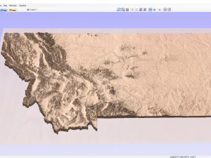 Montana Topographic Map STL Model 3D Print Model