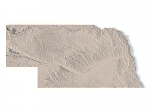 Nebraska Topographic Map STL Model 3D-Druckmodell