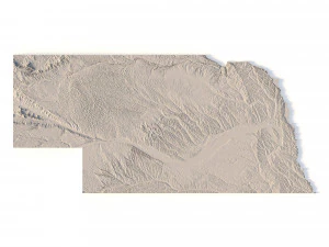 Nebraska Topographic Map STL Model 3D Print Model