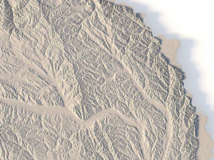 Nebraska Topographic Map STL Model 3D Print Model