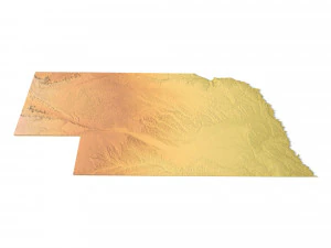 Nebraska Topographic Map STL Model 3D Print Model