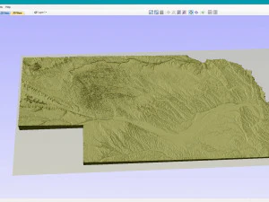 Nebraska Topographic Map STL Model 3D Print Model