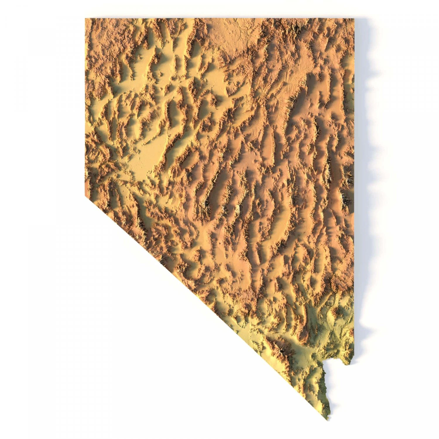 Nevada Topographic Map STL Model 3D Print Model .c4d .max .obj .3ds .fbx .stl .blend 