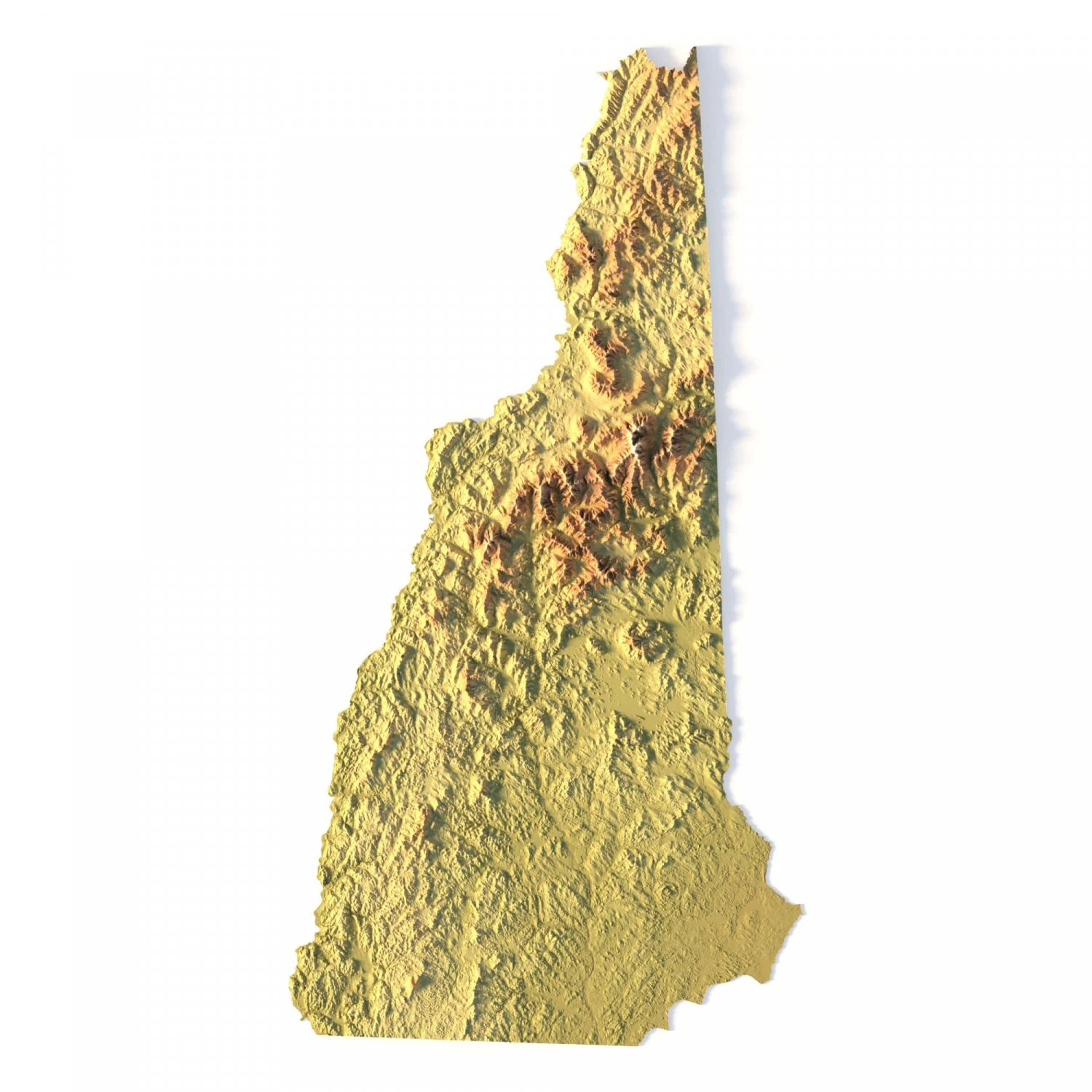 New Hampshire Topographic Map STL Model 3D Print Model .c4d .max .obj .3ds .fbx .stl .blend 