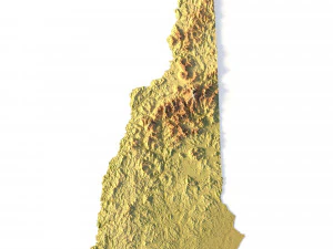 STL-Modell der topografischen Karte von New Hampshire 3D Druckmodell