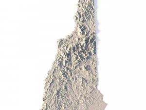 New Hampshire Topographic Map STL Model 3D Print Model