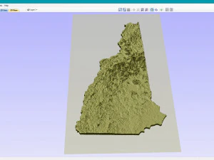 New Hampshire Topographic Map STL Model 3D Print Model
