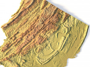 New Jersey Topographic Map STL Model 3D Print Model