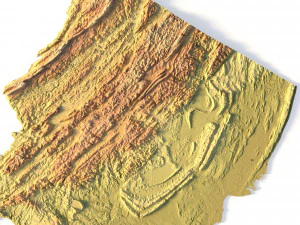 New Jersey Topographic Map STL Model 3D Print Model