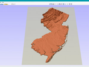 New Jersey Topographic Map STL Model 3D Print Model