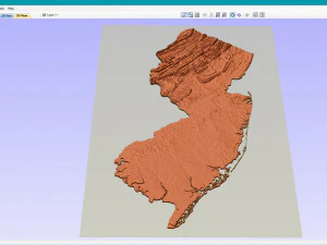 New Jersey Topographic Map STL Model 3D Print Model