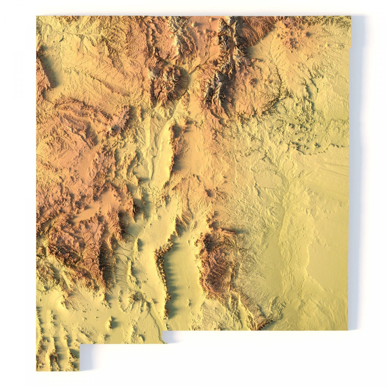 New Mexico Topographic Map STL Model 3D Print Model .c4d .max .obj .3ds .fbx .stl .blend