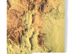 New Mexico Topographic Map STL Model 3D 프린트 모델