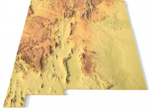 New Mexico Topographic Map STL Model 3D Print Model