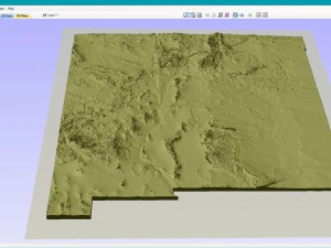 New Mexico Topographic Map STL Model 3D Print Model