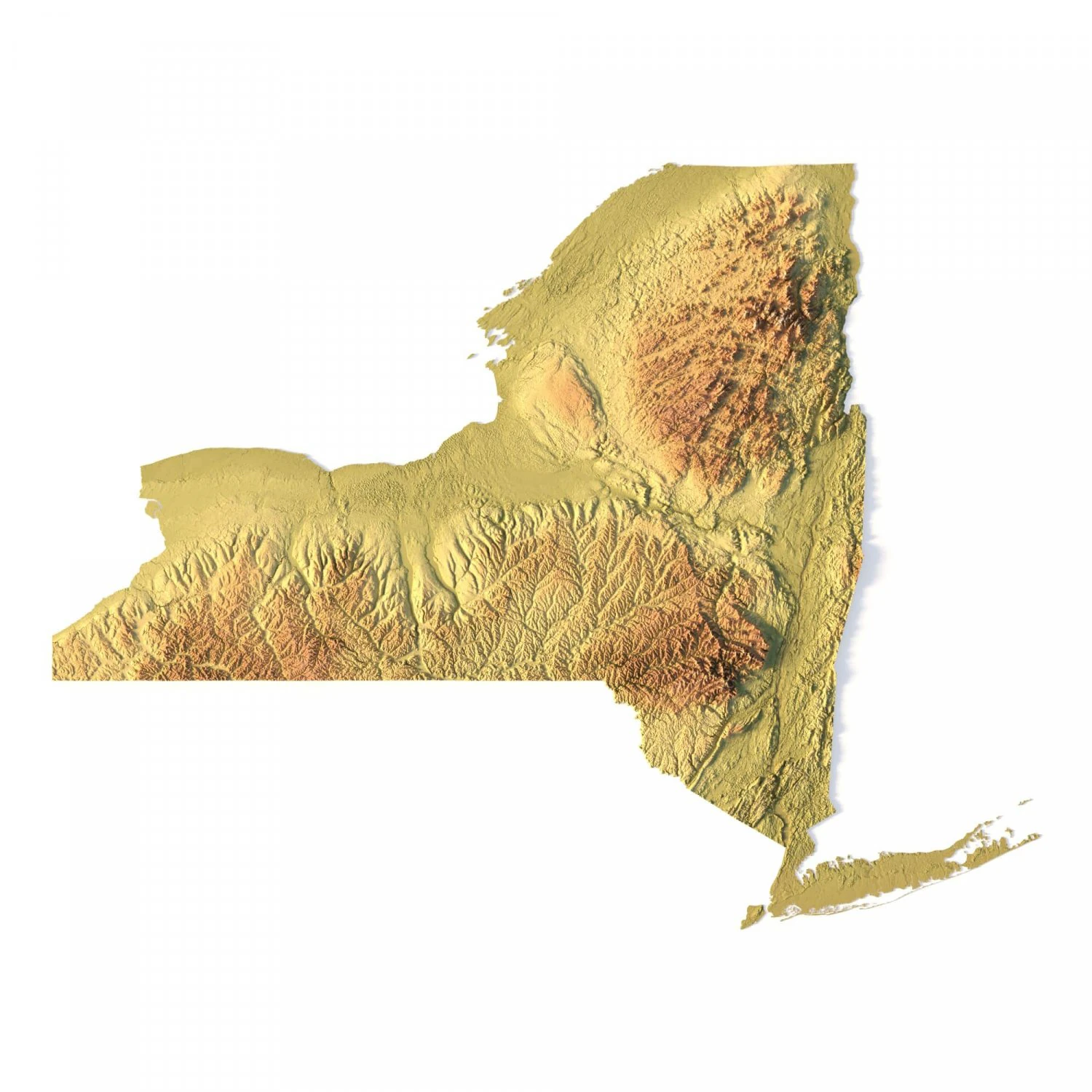 New York Topographic Map STL Model 3D Print Model .c4d .max .obj .3ds .fbx .stl .blend