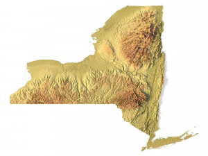Modelo STL do mapa topogr&aacute;fico de Nova York Modelo de Impressão 3D