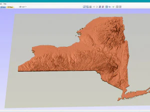 New York Topographic Map STL Model 3D Print Model