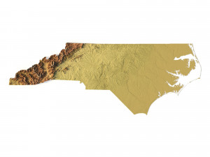North Carolina Topographic Map STL Model 3D Print Model