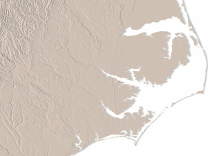 North Carolina Topographic Map STL Model Modelo de Impressão 3D
