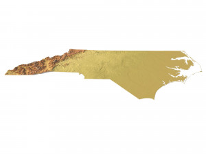 North Carolina Topographic Map STL Model Modelo de Impressão 3D