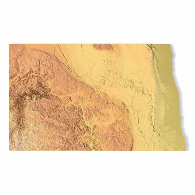North Dakota Topographic Map STL Model Modelo de Impressão 3D .c4d .max .obj .3ds .fbx .stl .blend