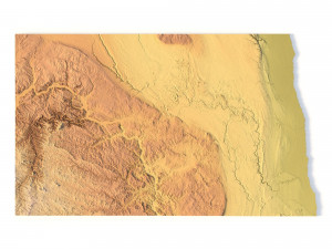 North Dakota Topographic Map STL Model 3D 프린트 모델