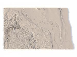 North Dakota Topographic Map STL Model Modelo de Impressão 3D
