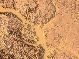 North Dakota Topographic Map STL Model Modelo de Impressão 3D