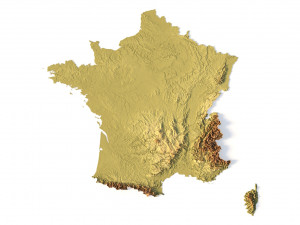 France Terrain for CNC Printing and Design 3D Принт Модель