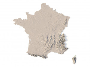 France Terrain for CNC Printing and Design 3D Принт Модель