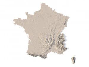 France Terrain for CNC Printing and Design 3D Print Model
