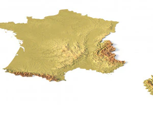 France Terrain for CNC Printing and Design 3D Print Model