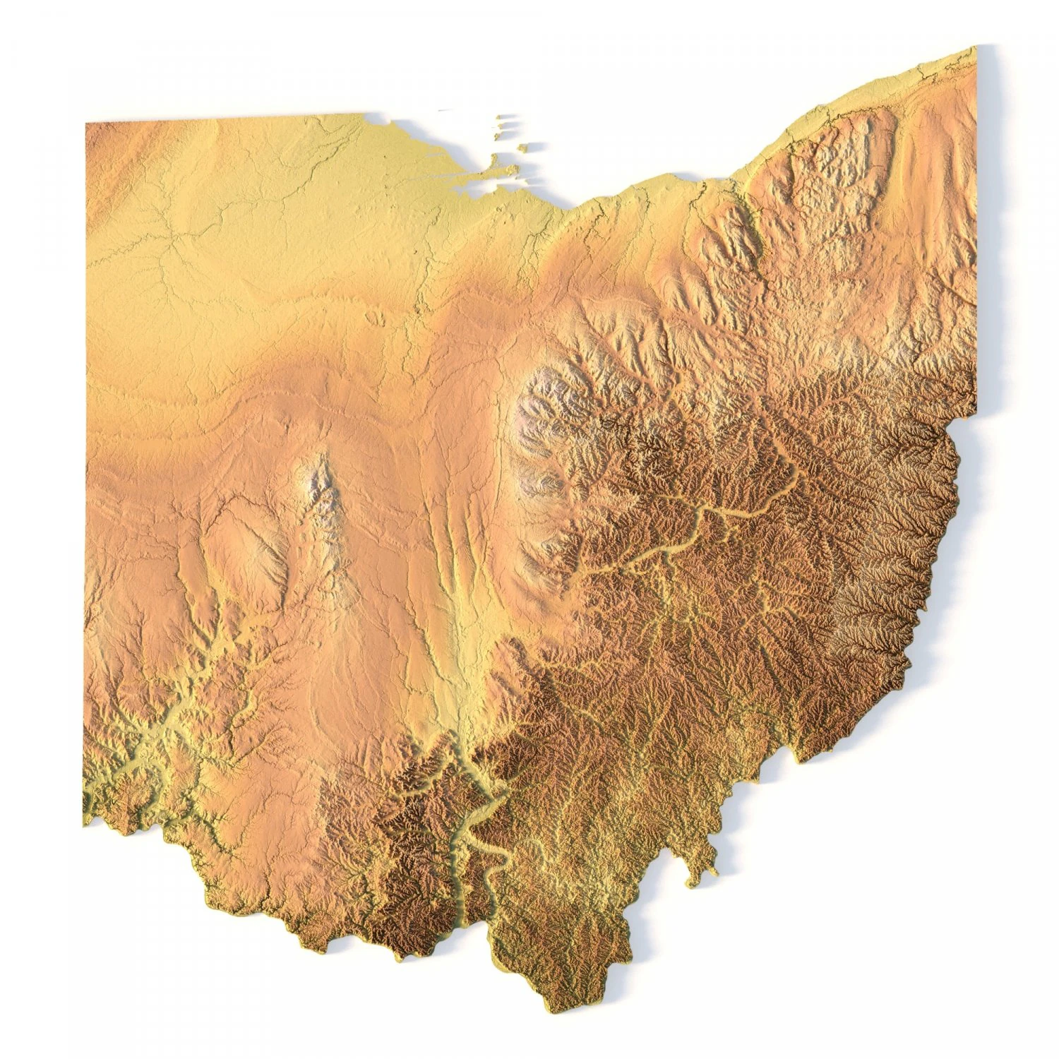 State of Ohio STL 3D Print Model .c4d .max .obj .3ds .fbx .stl .blend 