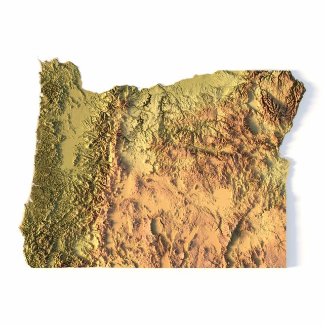 State of Oregon STL 3D-printmodel .c4d .max .obj .3ds .fbx .stl .blend 