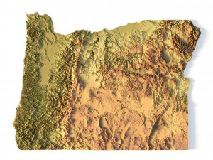 STL do estado de Oregon Modelo de Impressão 3D