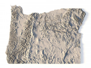State of Oregon STL 3D-printmodel