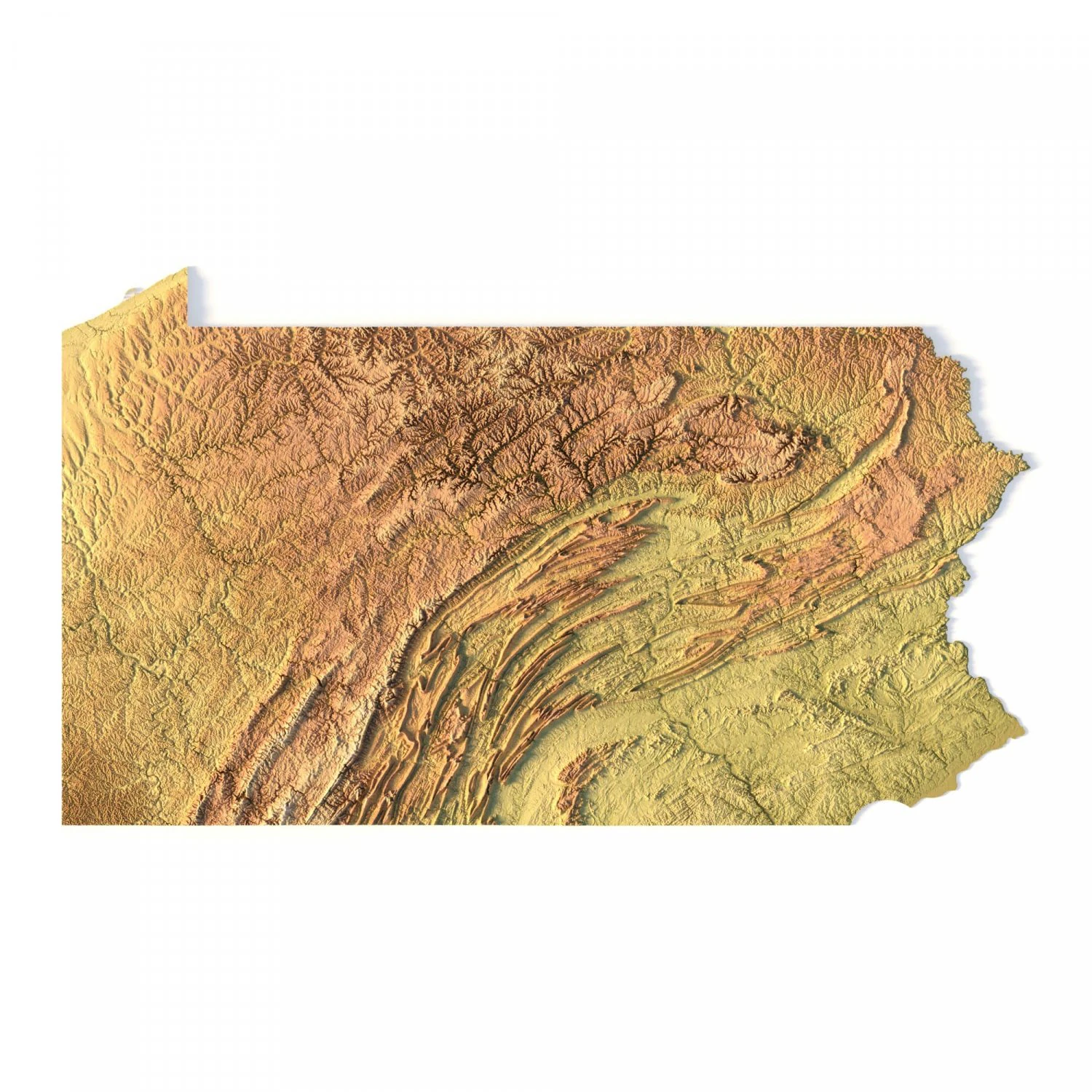 State of Pennsylvania STL 3D Print Model .c4d .max .obj .3ds .fbx .stl .blend 