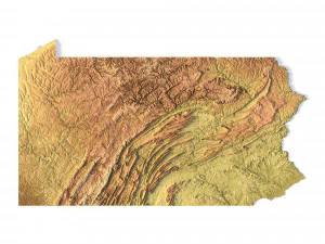 STL do estado da Pensilv&acirc;nia Modelo de Impressão 3D