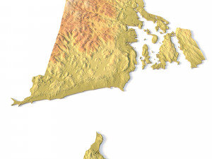 State of Rhode Island STL Modello di stampa 3D