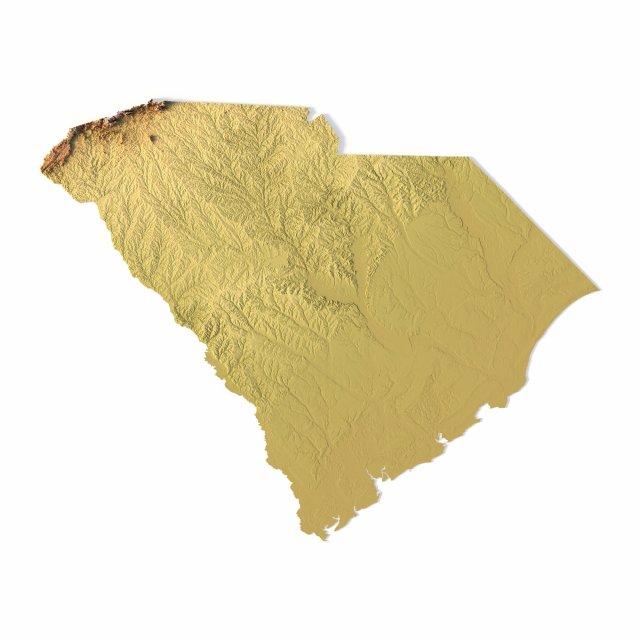 State of South Carolina STL Modelo de Impressão 3D .c4d .max .obj .3ds .fbx .stl .blend 