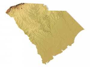 STL do Estado da Carolina do Sul Modelo de Impressão 3D
