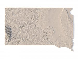 State of South Dakota STL Modelo de Impressão 3D