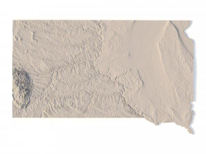 State of South Dakota STL 3D Print Model