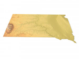 State of South Dakota STL 3D Print Model